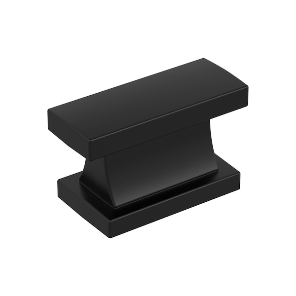 Amerock Socle 1-7/16 inch (37mm) Length Matte Black Cabinet Knob, 10PK 10VMP37023MB - main