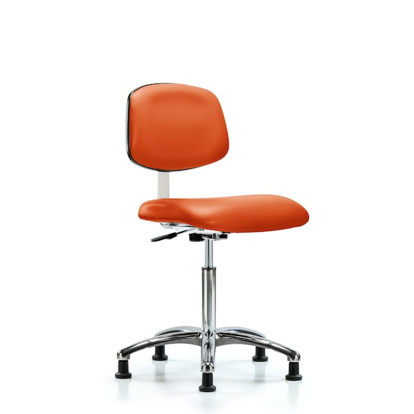 Blue Ridge Ergonomics Clean Room Chair Med Ben Chair, Vin, Chrm, Glds, Org, CL10, 22" to 29" Height, Vinyl, Orange Kist BR-CLR-VMBCH-CR-NF-RG-8613 - main