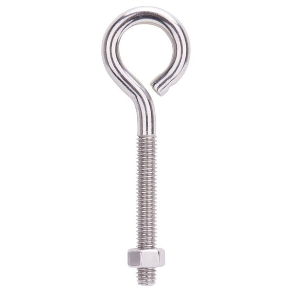 Prosource Eye Bolt, 8 mm Thread, Machine Thread, 2-1/4 in L Thread, 1-1/4 in Dia Eye, 292 lb Working Load LR297 - main