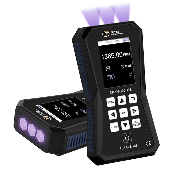 Pce Instruments UV stroboscope for motion analysis, provides 60-300,000 FPM with 365 nm UV illumination PCE-LES 103UV-365 - main