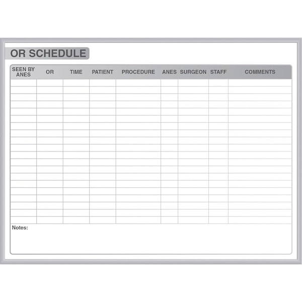 Ghent Planning Board, Plastic, 36 1/2 in, 48 1/2 in, Aluminum Frame, White/Gray, Matte GRPM313S-34 - main