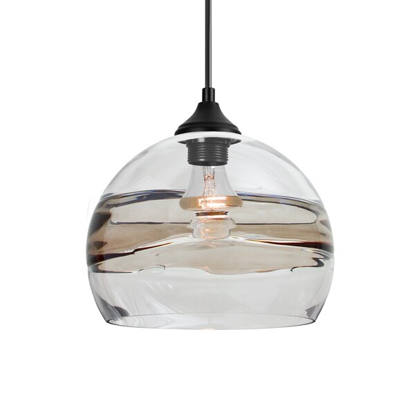 Besa Lighting Besa Spirit 8 Outdoor Pendant, Clear/Smoke, Black Finish, 1x 60W MAX E26 Base OP-SPIR8SC-BK - main