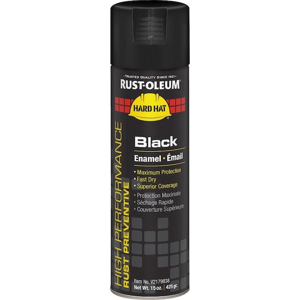 Rust-Oleum High Performance Spray Paint, Black, High Gloss, Solvent, 15 oz V2179838 - main