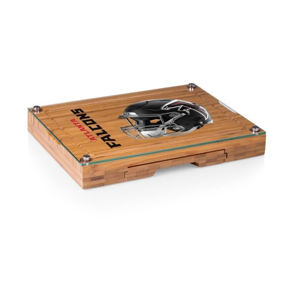 Picnic Time Family Of Brands NFL Atlanta Falcons - Concerto Glass Top Cheese Cutting Board & Tools Set 919-00-505-024-2 - main