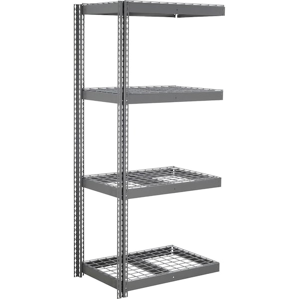 Global Industrial 4 Shelf, Heavy Duty Boltless Shelving Add On, 36"W x 18"D x 84"H, Wire Deck B3164655 - main