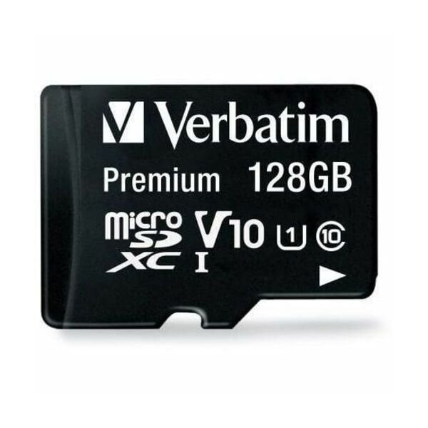 Verbatim 128GB Premium microSDXC Memory Card with Adapter, UHSI Class 10, Blue VER44085 - main