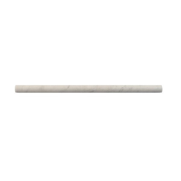 Apollo Tile White 1x12 Bianco Carrara Marble Honed Pencil Liner Tile Trim 0.5 sqft/case, 10PK APLMCA881HA - main