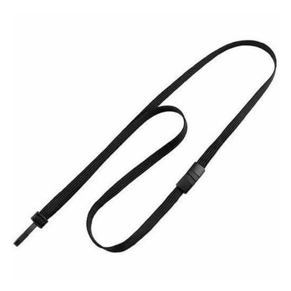 Brady LANYARD STANDARD, BLACK, 3/8in, FLAT WOVEN BREAK-AWAY LANYARD W/NARROW PLASTIC SLIDER HOOK 2137-4035 - main