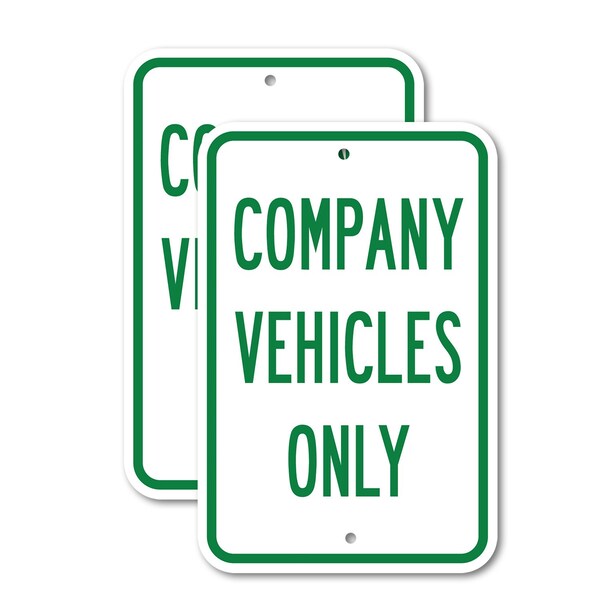 Signmission Company Vehicles Only, 18'' X 24'' 2 Signs, Heavy Gauge Aluminum, 2PK A-1824-2PACK-2615 - main