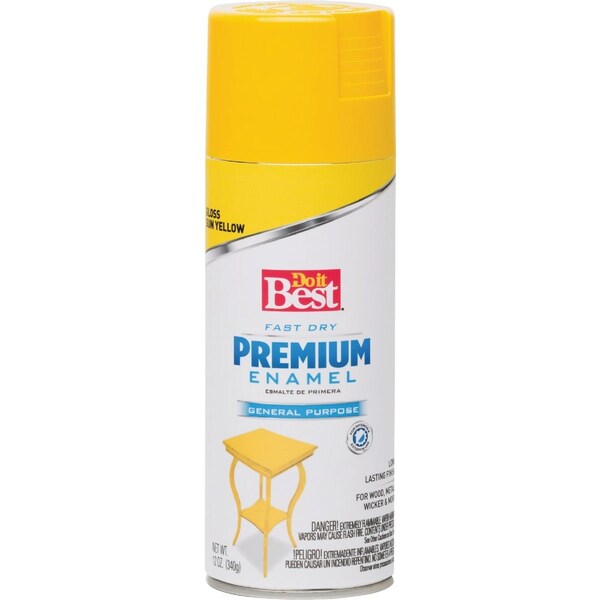 Do It Best Premium Enamel 12 Oz. Gloss Spray Paint Sun Yellow 203444D - main