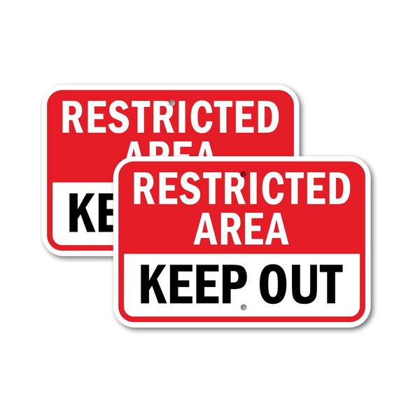 Signmission Restricted Area Keep Out, 18'' X 24'' 2 Signs, Heavy Gauge Aluminum, 2PK A-1824-2PACK-2695 - main