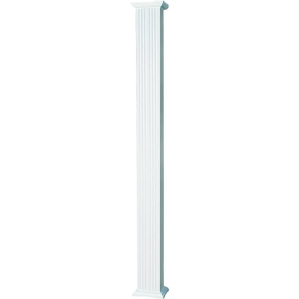 Afco 80608 Column, 8 ft H, Square, Aluminum, White 800AC0608 - main