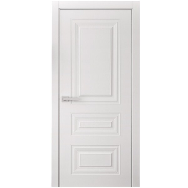 Sartodoors Interior Door 18 x 84 inches, BASIC 9233 White, Single Regular Panel Frame Handle, Bathroom Bedro BASIC9233ID-SKIN-1884 - main