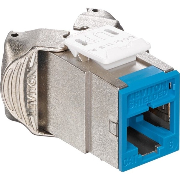 Leviton 1-PORT MOD JACK 110 8W8P CAT6, SHIELDED T568A/B QUICKPORT, ATLAS-X1 BLUE 61SJK-RL6 - main
