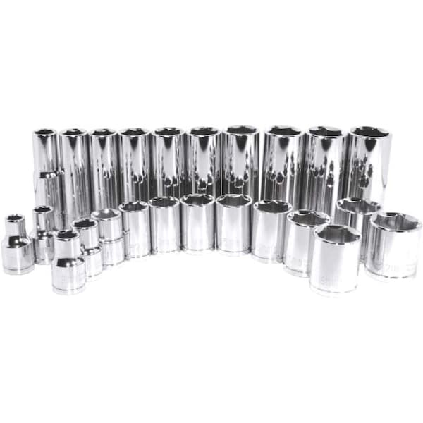 K-Tool International 3/8" Drive, 11mm Metric Socket, 6 Points, Deep 6Pt, Chrome 3/8"Dr, 11mm KTI-27211 - main
