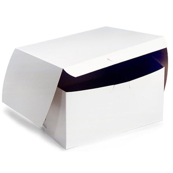 Nashville Wraps 12x12x5 White Bakery Cake Boxes, 1-piece Lock Corner, 100PK BBWH12125 - main