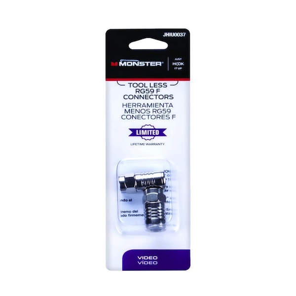 Monster Cable Just Hook It Up Cable RG59 Coaxial Connector, 2PK JHIU0037 - main