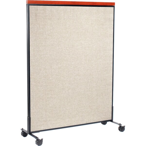 Global Industrial Interion Mobile Deluxe Office Partition Panel, 48-1/4"W x 64-1/2"H, Tan 694971MTN - main