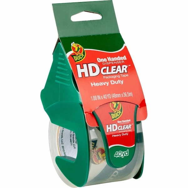 Duck Brand HD Clear Heavy-Duty Packaging Tape with Dispenser, 40 yd x 1.88'', Clear 286125 - main