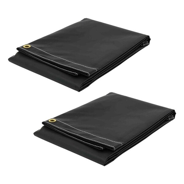 Mytee Products 10ft x 12ft Black 18oz Vinyl Utility Tarp Waterproof, Multipurpose, Cars, Boats, 2PK VT18-10x12-BLKx2 - main