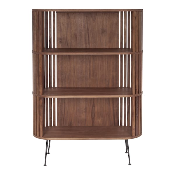 Homeroots 57" Natural and Brown Wood Three Tier Bookcase 517721 - main