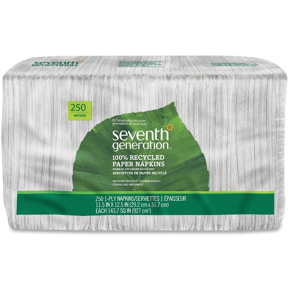 Seventh Generation 100 Recycled Paper Napkins, White, 250PK SEV13713 - main