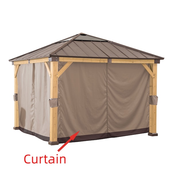 Sunjoy Replacement Curtains for 11 ft. 11 ft. Wood-Framed Gazebos A111305400 - main
