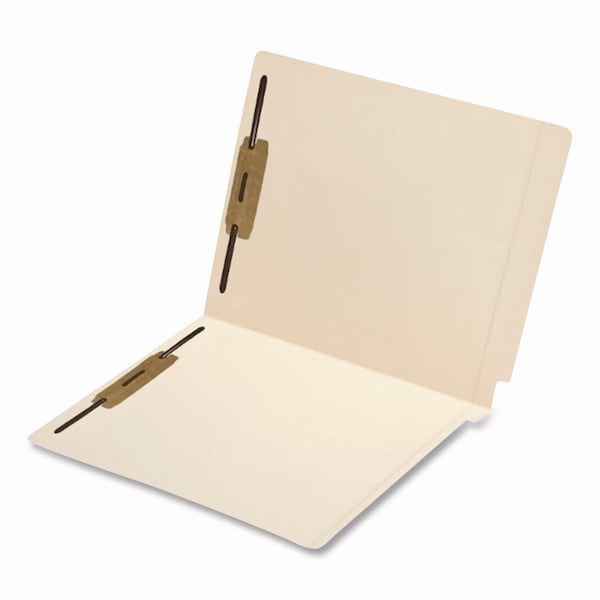 Medical Arts Press Poly-Reinforced End Tab Fastener Folder, 0.75in Expan, 2 Fasteners, Letter, Manila Exterior, 50PK 52415 - main