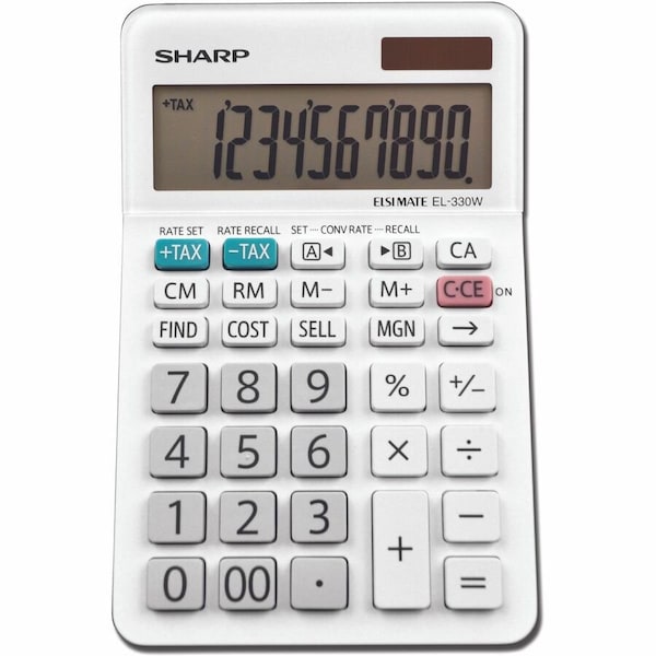 Sharp Desktop Calculator, LCD, 10 Display Digits EL-330WB - main
