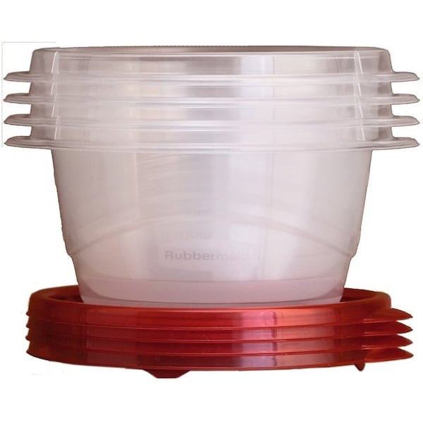 Rubbermaid TakeAlongs 7F52RETCHIL Food Storage Container Set, 3.2 Cups, Clear, 6 in L, 7 in W, 5 in H, 4PK 2086742 - main