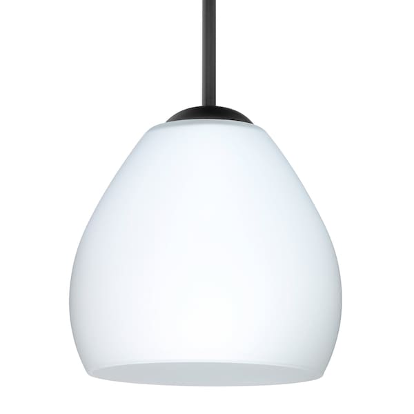 Besa Lighting Besa Bolla Pendant, Opal Matte, Black Finish, 1x 40W MAX E12 Base 1BT-412207-BK - main