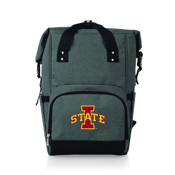Picnic Time Family Of Brands NCAA Iowa State Cyclones On The Go Roll-Top Backpack CoolerHeathered Gray 616-00-105-236-0 - main