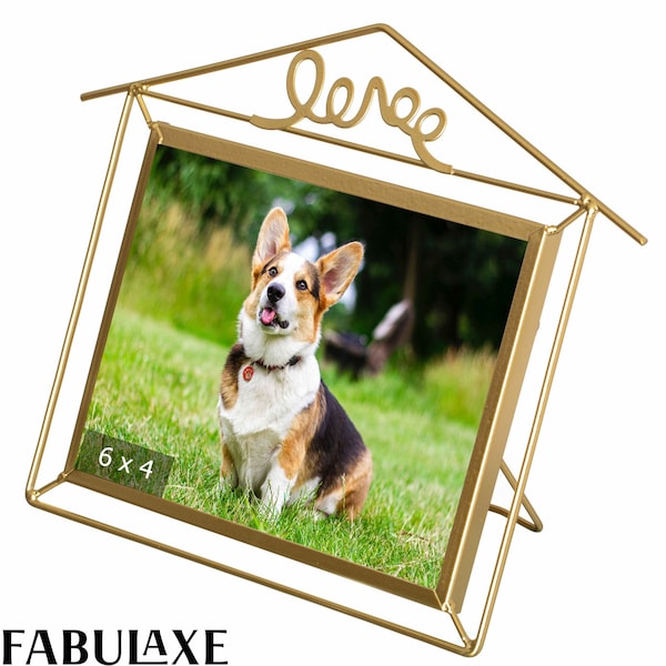 Fabulaxe 9x7" Horizontal Decorative Gold Metal Floating Easel Back Picture Frame QI004845.S - main
