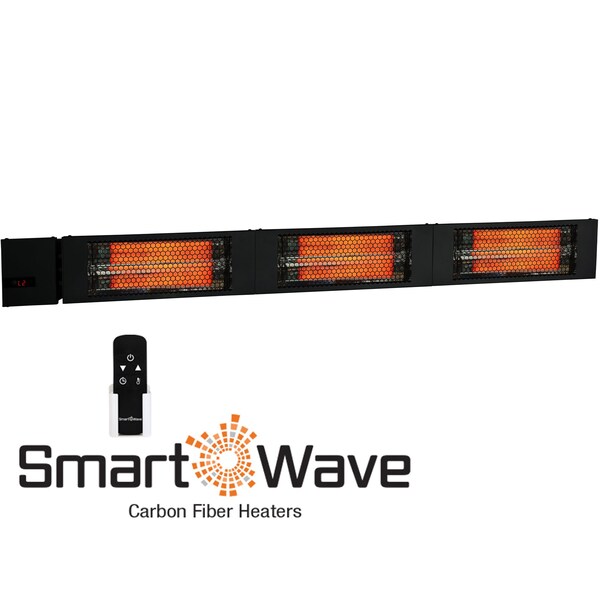 King Electric RK Radiant Heater w/ RF Remote, Black, Triple Carbon Lamp, 61", 240V, 4500W RKX2445-RMTX-BLK - main