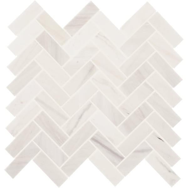 Daltile Eclessia Marble Natural Stone Herringbone Mosaic Honed, 10.70 SQFT Per Carton, 10PK M34613HERRMSHN - main