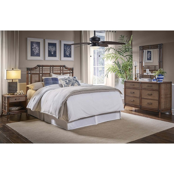 Hospitality Rattan Home Palm Cove 4-Piece Queen Bedroom Set 1102-5643-ATQ-4BQ-GL - main