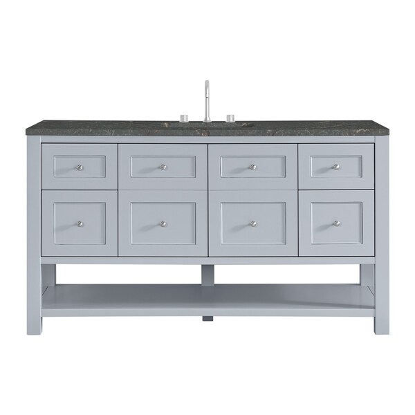 James Martin Vanities Breckenridge 60 in. Single Vanity, Serenity Blue w/ 3 CM Parisien Bleu Top 330-V60S-SRB-3PBL - main
