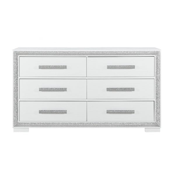 Homeroots 60" Silver Wood Six Drawer Dresser 633702 - main