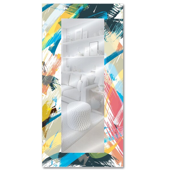 Se-Kure Luxe Color Swash Framed Rectangle Mirror 15 x 31 ZCSR1531 - main