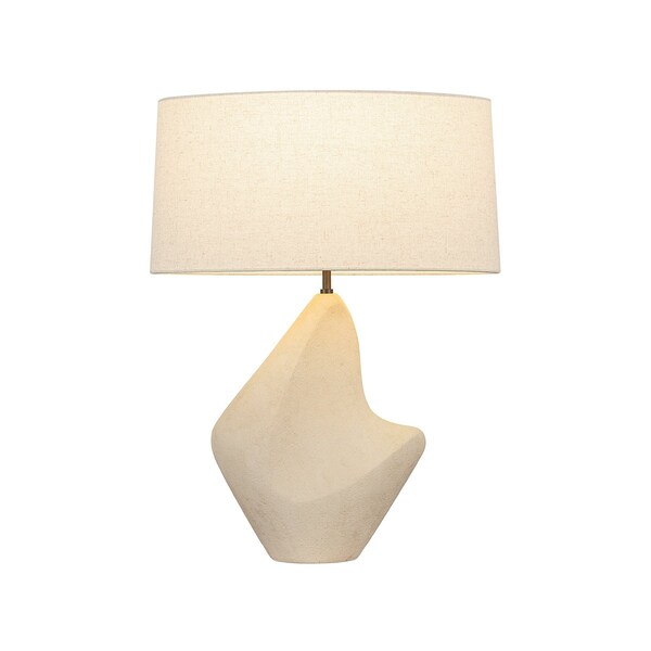 Troy Lighting Huntly 1 Light Table Lamp by Chandler McLellan, Bronze and Ceramic Ivory Breakstone, 15in x 26.5in PTL3727-BRZ/CIB - main