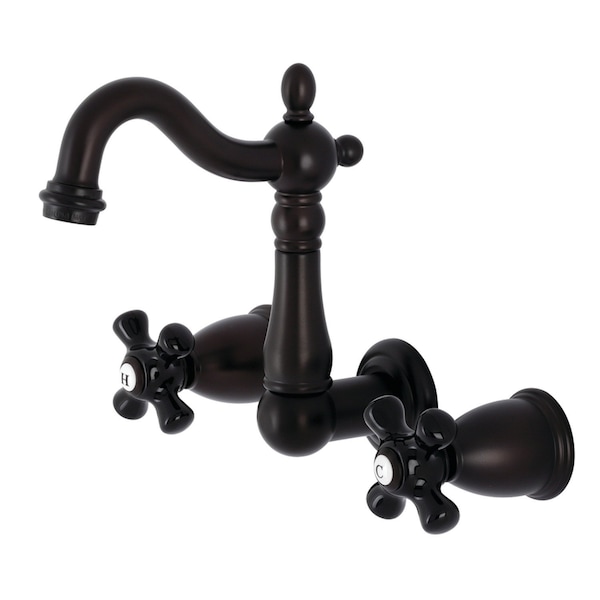 Kingston Brass Double-Handle Wall Mount Bathroom Faucet, Oil Rubbed Bronze KS1225PKX - main