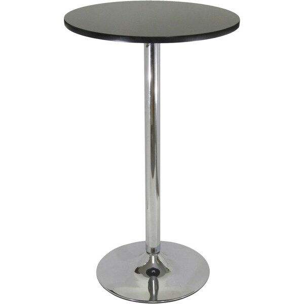 Winsome Pub Table - Black with Chrome MDF Top Iron Base Black Top Metal Leg 93624 - main