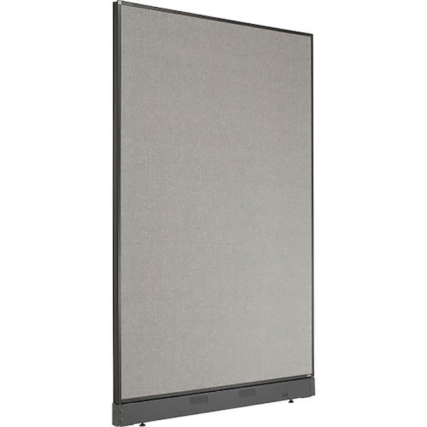 Global Industrial Interion Office Partition Panel with Pass-Thru Cable, 48-1/4"W x 100"H, Gray 695789PGY - main