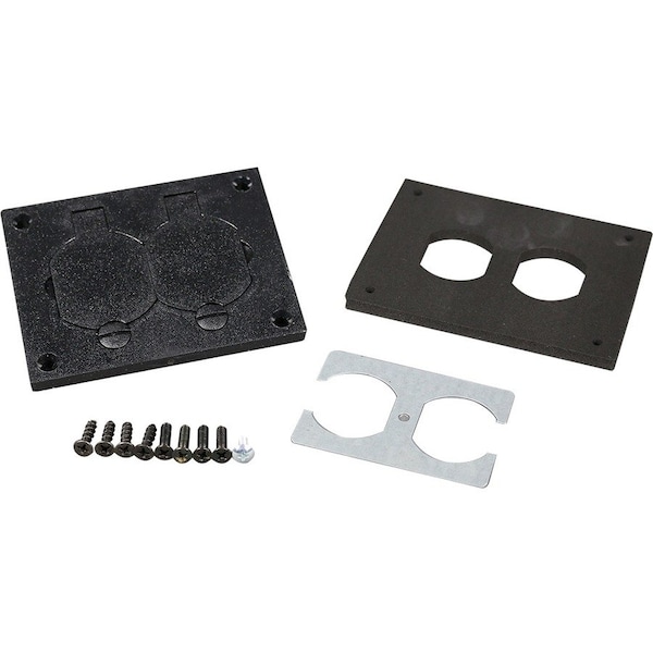 Wiremold Duplex Cover Plate, Black, Polycarbonate 828PR-BLK - main