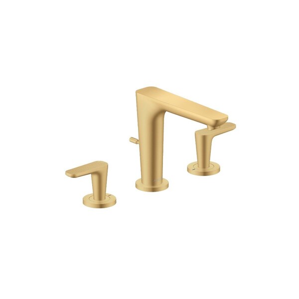 Axor Citterio C Widespread Faucet 125 with Pop-Up Drain- Cubic Cut, 1.2 GPM in Brushed Gold Optic 49061251 - main