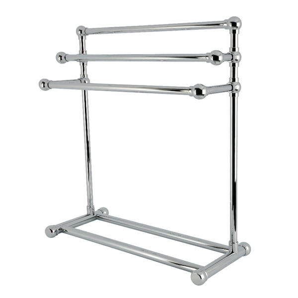 Kingston Brass 28" Freestanding Pedestal 3-Tier Towel Rack, Polished Chrome SCC8231 - main