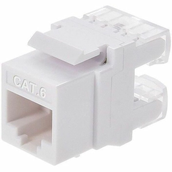Monoprice Cat6 Rj 45 180 Degree Jack, White 15695 - main
