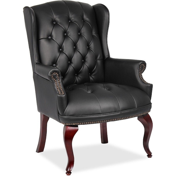 Boss Traditional Guest Chair, 29 in W 32" L 41-1/2" H, Fixed, Vinyl Seat B809-BK - main