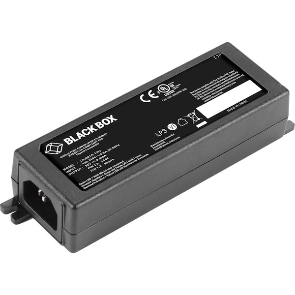 Black Box Black Box PoE+ Ethernet Injector, Single-Port Gigabit, 802.3at Rated LPJ001A-T-R2 - main