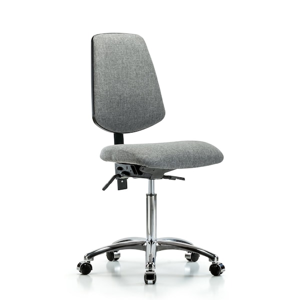 Blue Ridge Ergonomics Fab Med Bench Chair, Bk, Chrm, Cast, Gry, No Arms, 22" to 29" Height, Gray BR-FMBCH-MB-CR-T0-A0-NF-CC-F44 - main